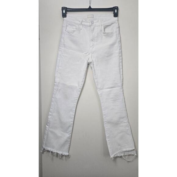 MOTHER The Insider Crop Step Fray Size 26 Fairest of Them All White Denim Jeans - Picture 4 of 12